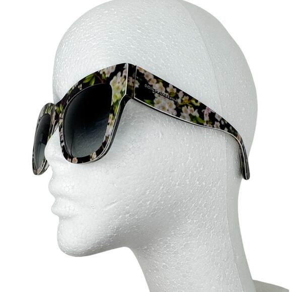 Dolce & Gabbana Floral Print Rectangle Sunglasses w/ matching case - Picture 3 of 9